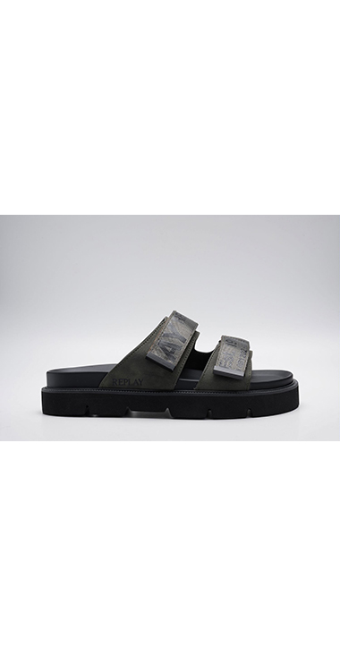 ロゴバンドフラットソールサンダル